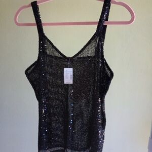 Women's sequin blk top
